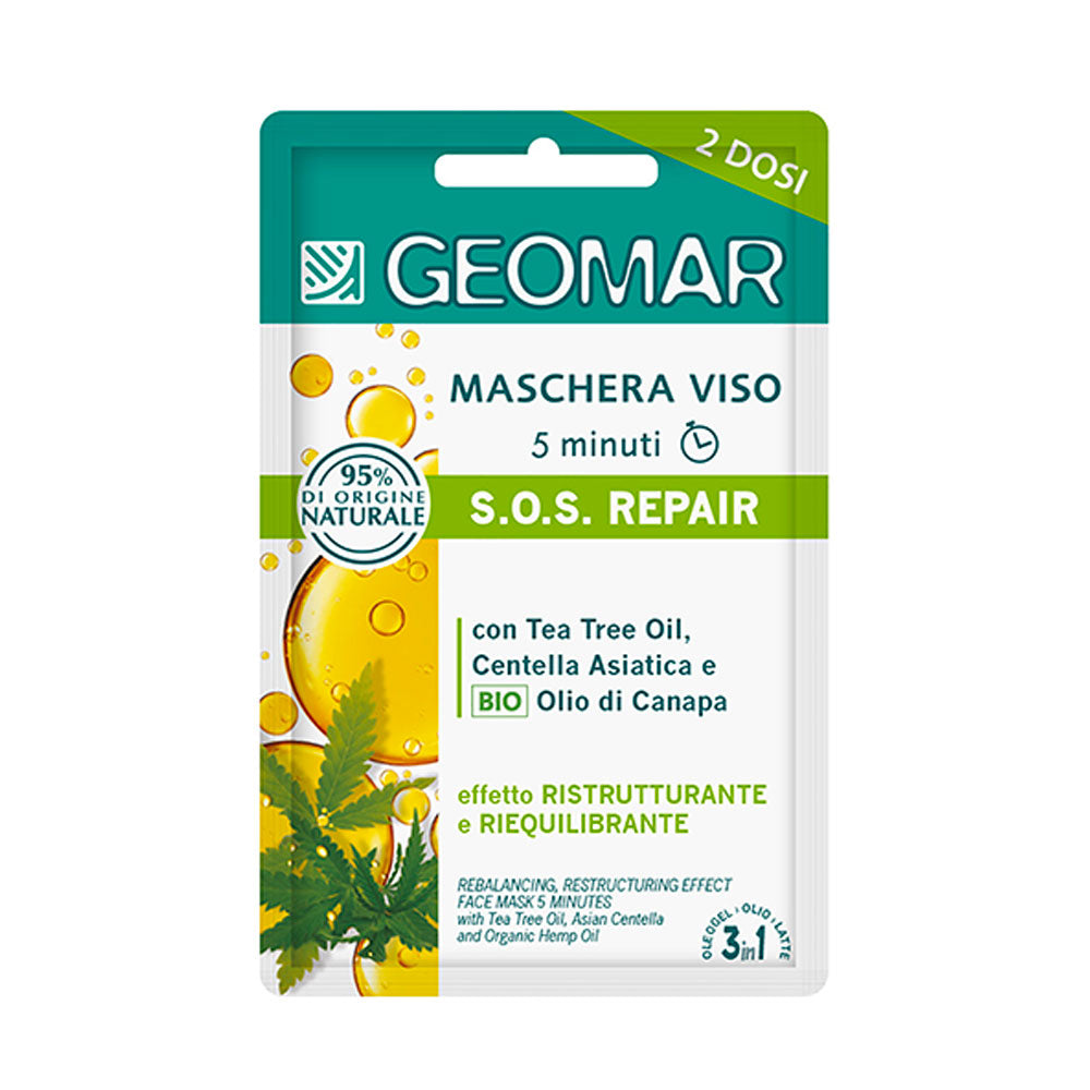 GEOMAR - MASCHERA VISO S.O.S REPAIR 3 IN 1 - 2 DOSI