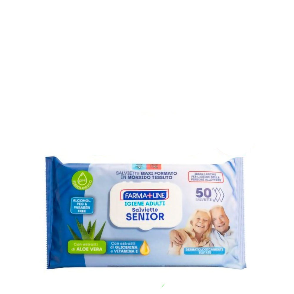 FARMA+LINE - IGIENE ADULTI SALVIETTINE SENIOR ALOE VERA - 50PZ