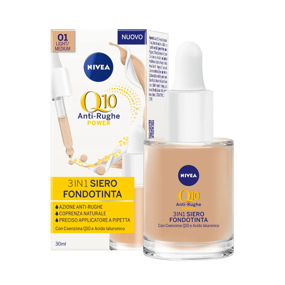NIVEA - Q10 POWER ANTI-RUGHE 3IN1 SIERO FONDOTINTA 01 LIGHT/MEDIUM - 30ML