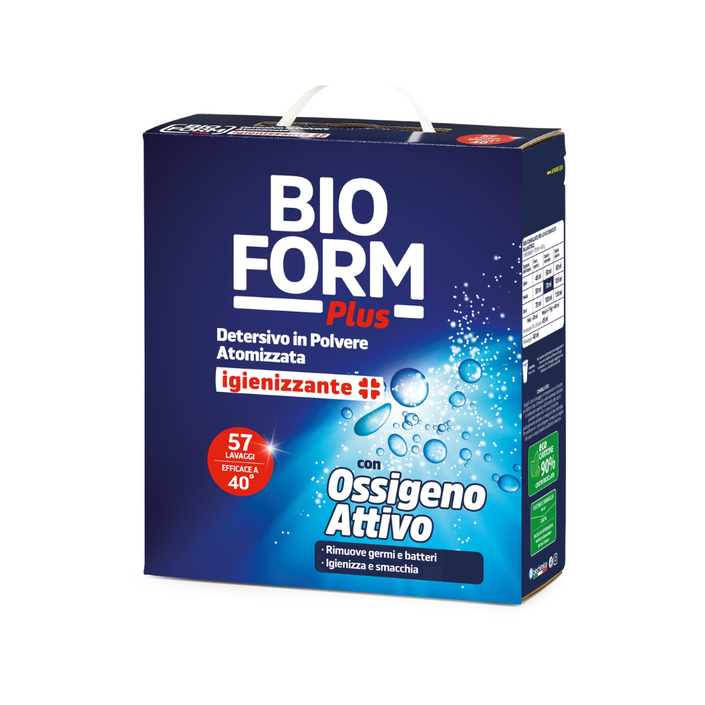 BIOFORM PLUS DETERSIVO LAVATRICE POLVERE IGIENIZZANTE CON OSSIGENO ATTIVO 57 misurini