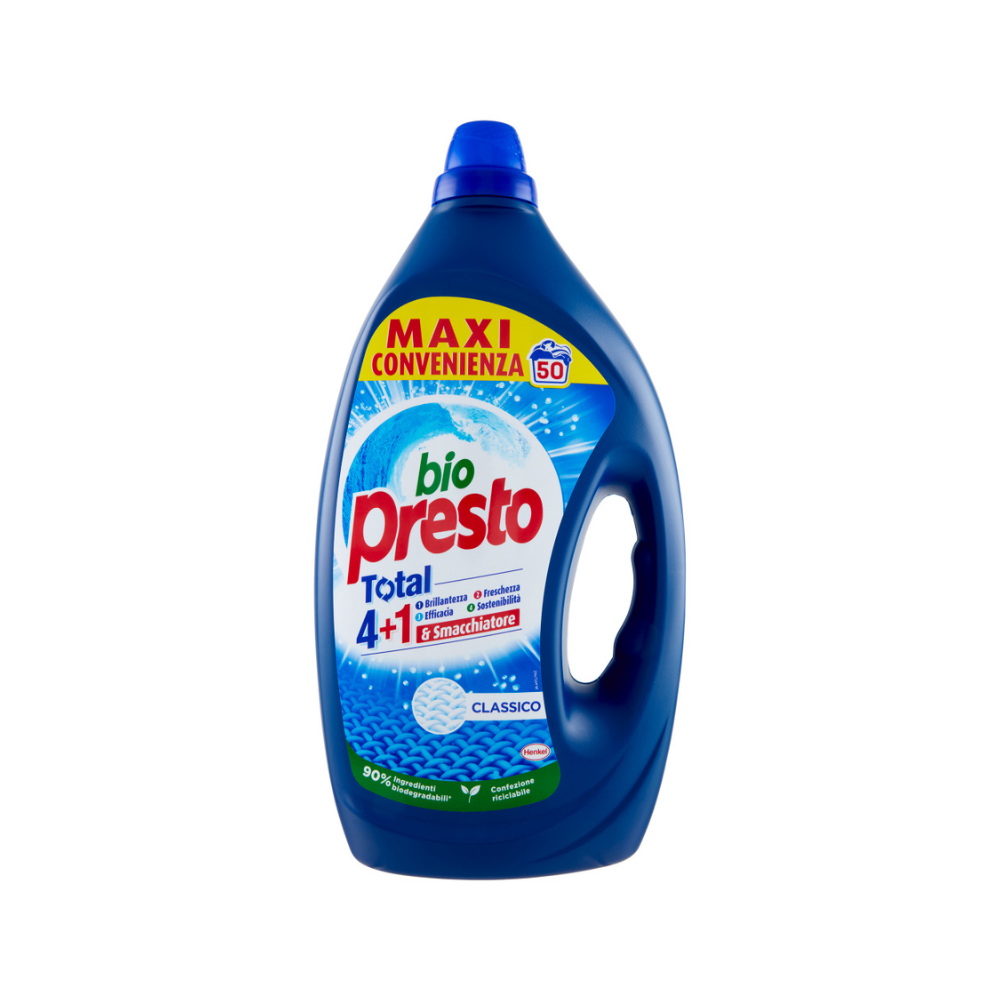 BIO PRESTO TOTAL DETERSIVO LAVATRICE LIQUIDO CLASSICO 50 lavaggi