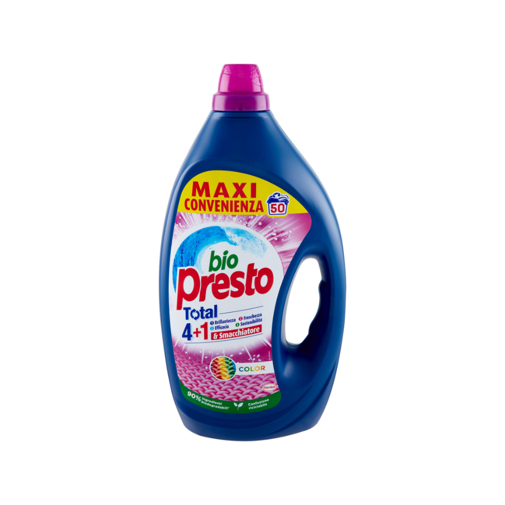 BIO PRESTO TOTAL DETERSIVO LAVATRICE LIQUIDO COLOR 50 lavaggi