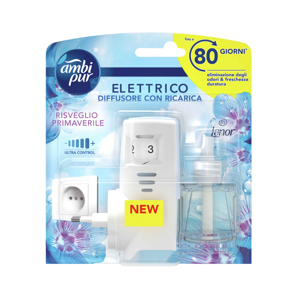 AMBIPUR ELETTRICO PROFUMATORE AMBIENTE DIFFUSORE + RICARICA RISVEGLIO PRIMAVERILE