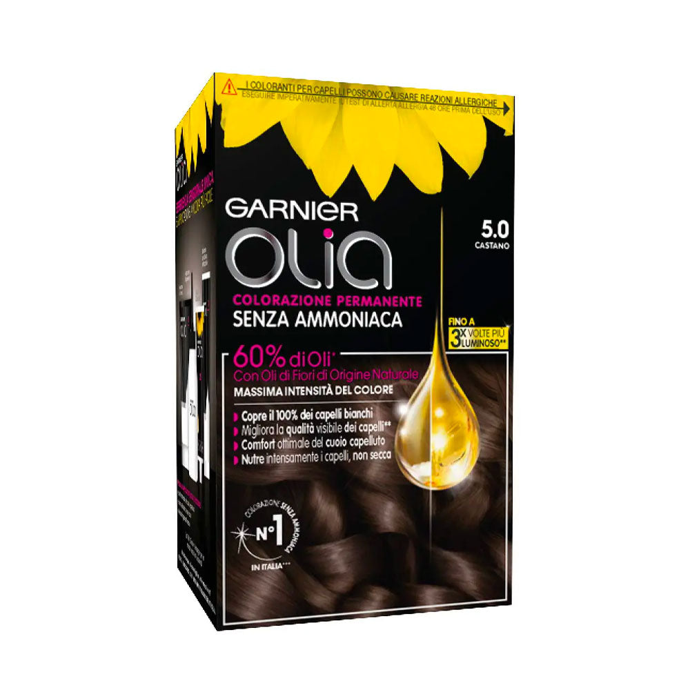 GARNIER - OLIA COLORAZIONE PERMANENTE TINTA CAPELLI - 5.0 CASTANO
