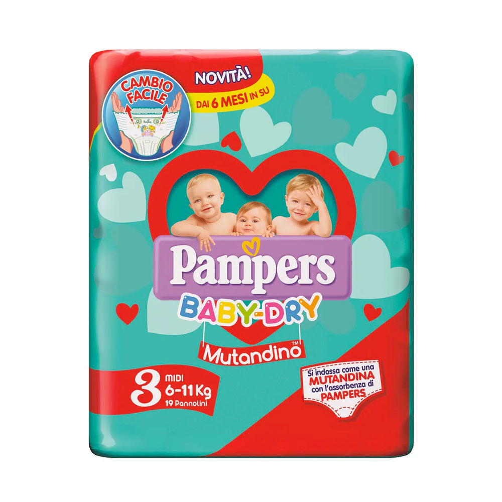 PAMPERS - BABY DRY MUTANDINO 3MS MIDI - 19PZ