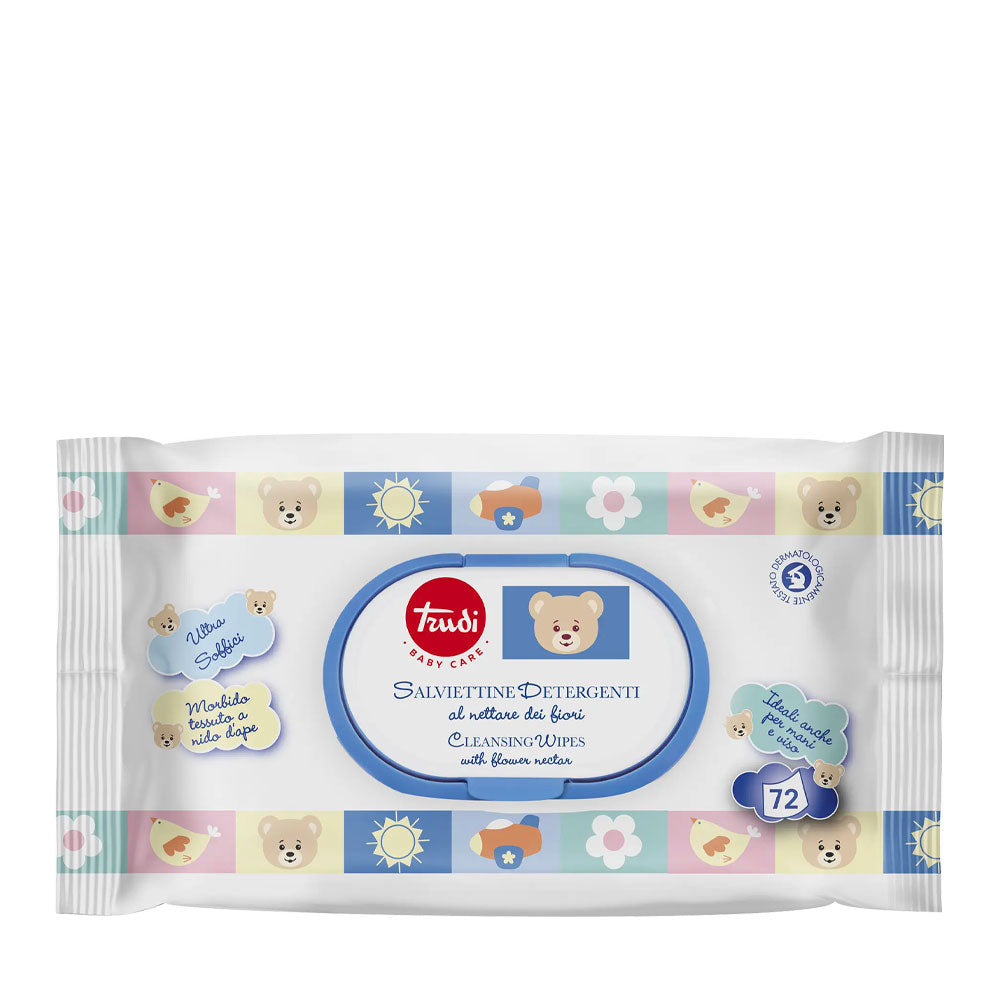 TRUDI - BABY CARE - SALVIETTINE DETERGENTI AL NETTARE DI FIORI - 72 PZ