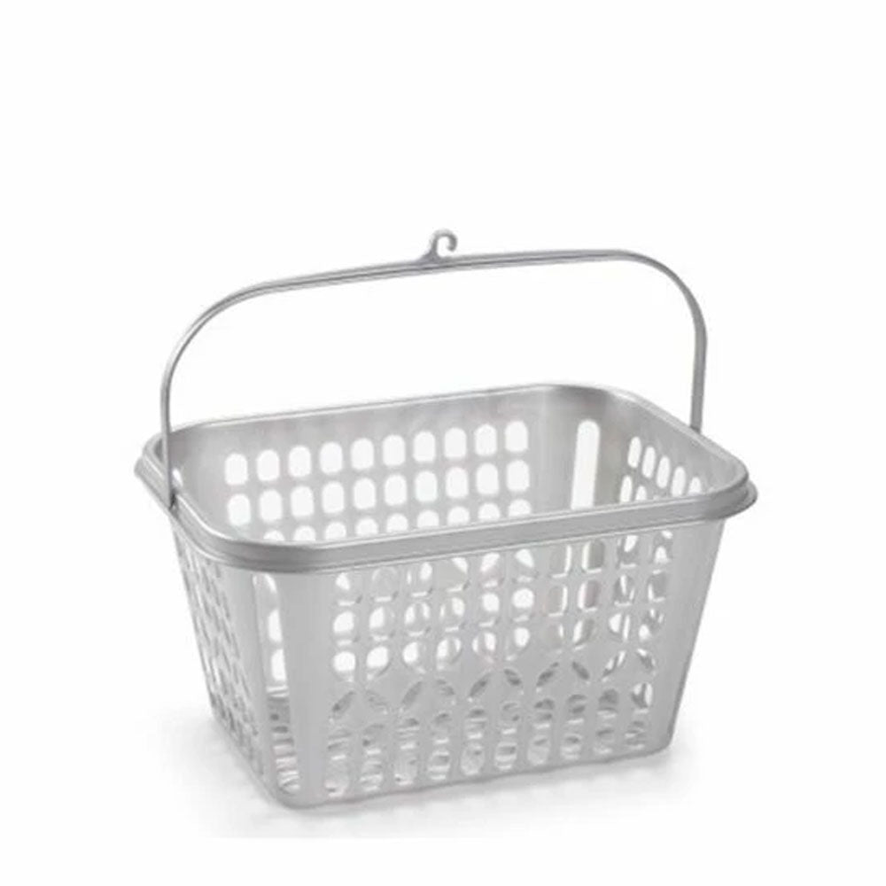PLASTIC FORTE - CESTELLO PORTA MOLLETTE GRIGIO  - 25x20x13,5cm