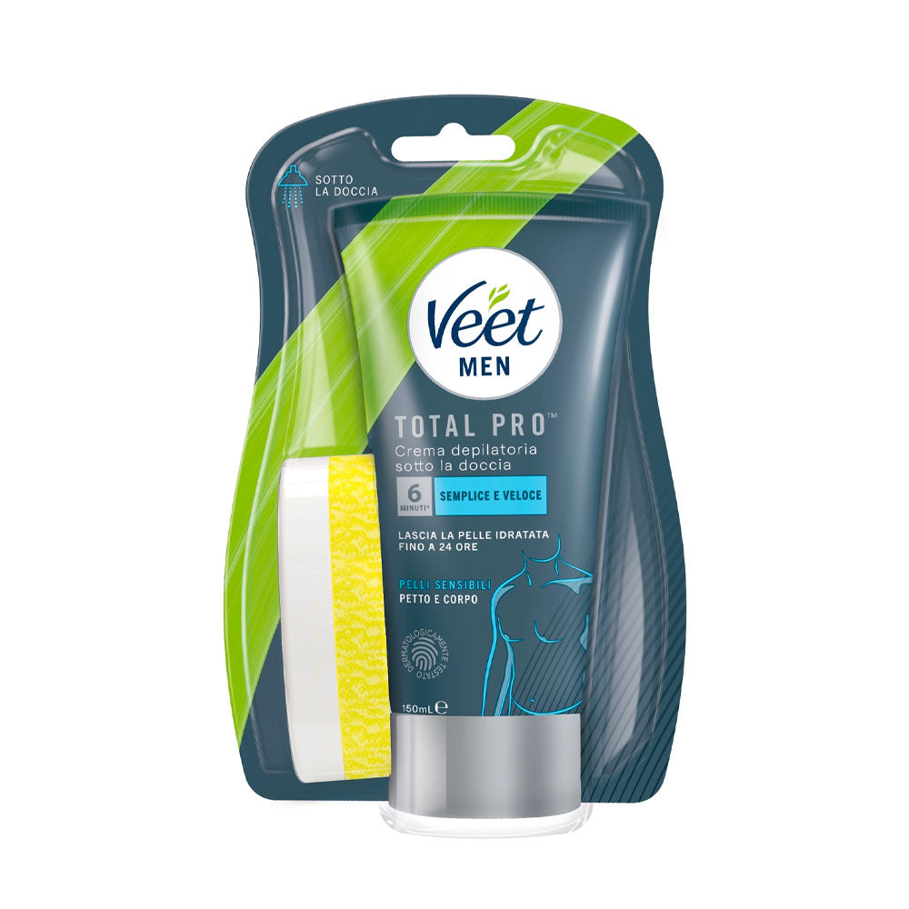 VEET MEN - CREMA DEPILATORIA SOTTO LA DOCCIA PETTO E CORPO PELLI SENSIBILI - 200 ML