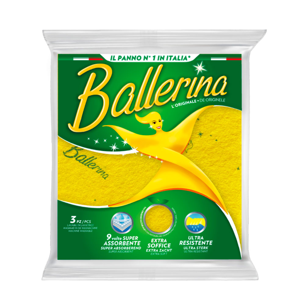 BALLERINA PANNO GIALLO MULTIUSO - 3 PEZZI