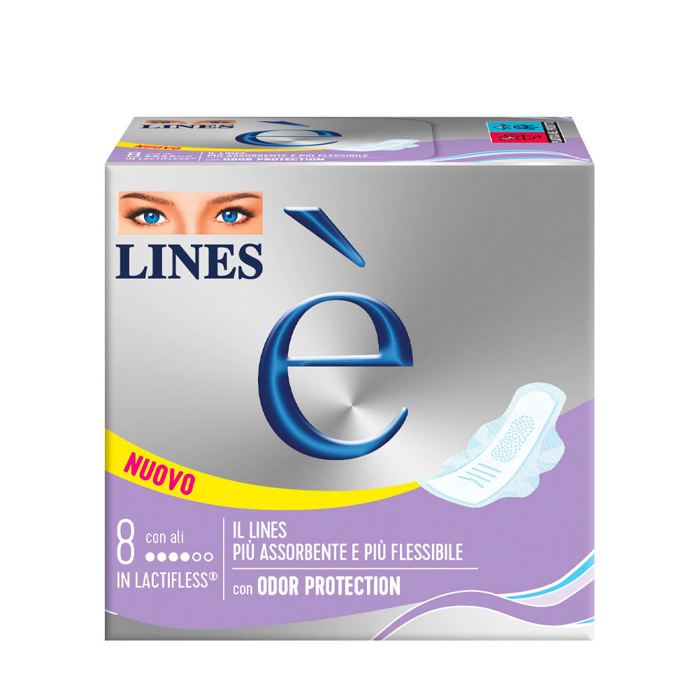LINES - E' ASSORBENTI CON ALI CON ALI IN LACTIFLESS- 8PZ