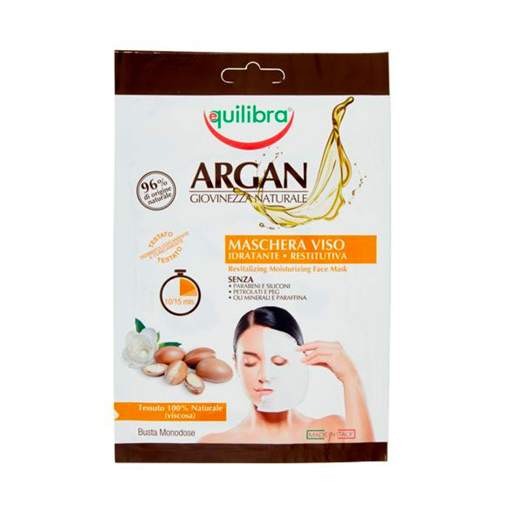 EQUILIBRA - ARGAN GIOVANEZZA NATURALE MASCHERA VISO MONODOSE IDRATANTE