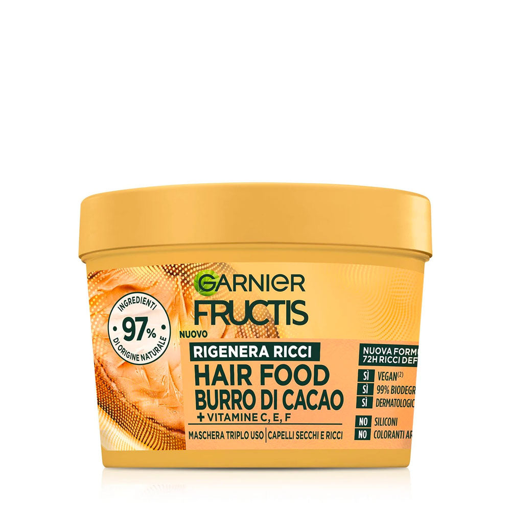 GARNIER - FRUCTIS HAIR FOOD RIGENERA RICCI MASCHERA BURRO DI CACAO - 390ML