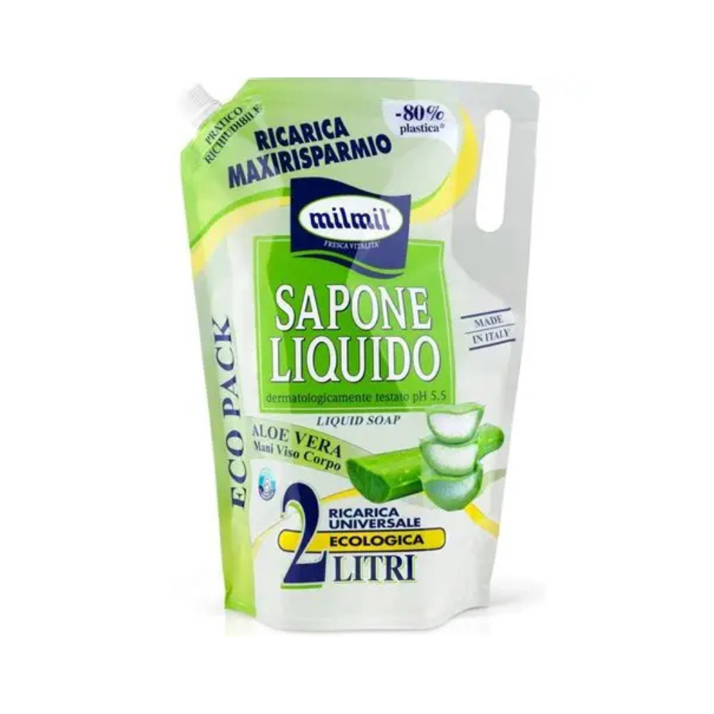 MIL MIL SAPONE RICARICA ALOE  - LENITIVO E IDRATANTE - 2l