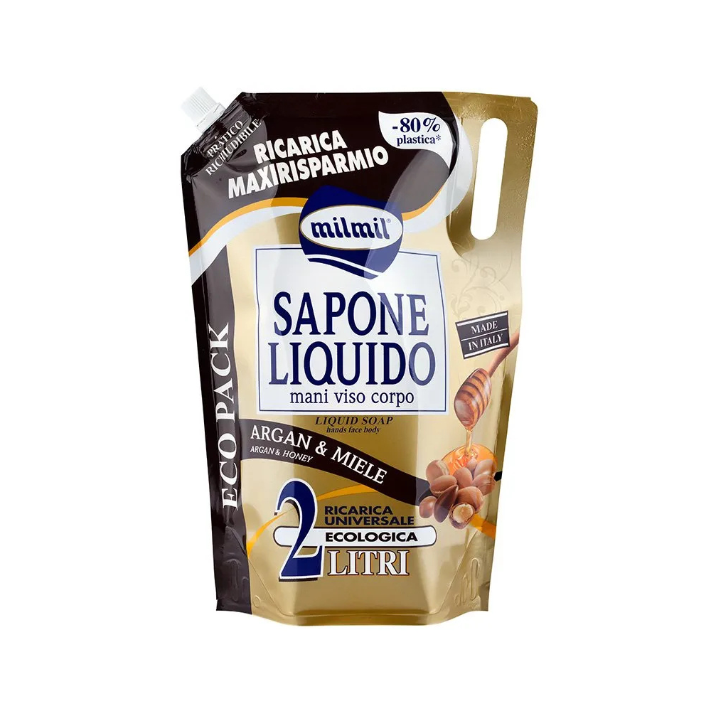 MIL MIL SAPONE RICARICA ARGAN - 2000 ML - NUTRIENTE E IDRATANTE