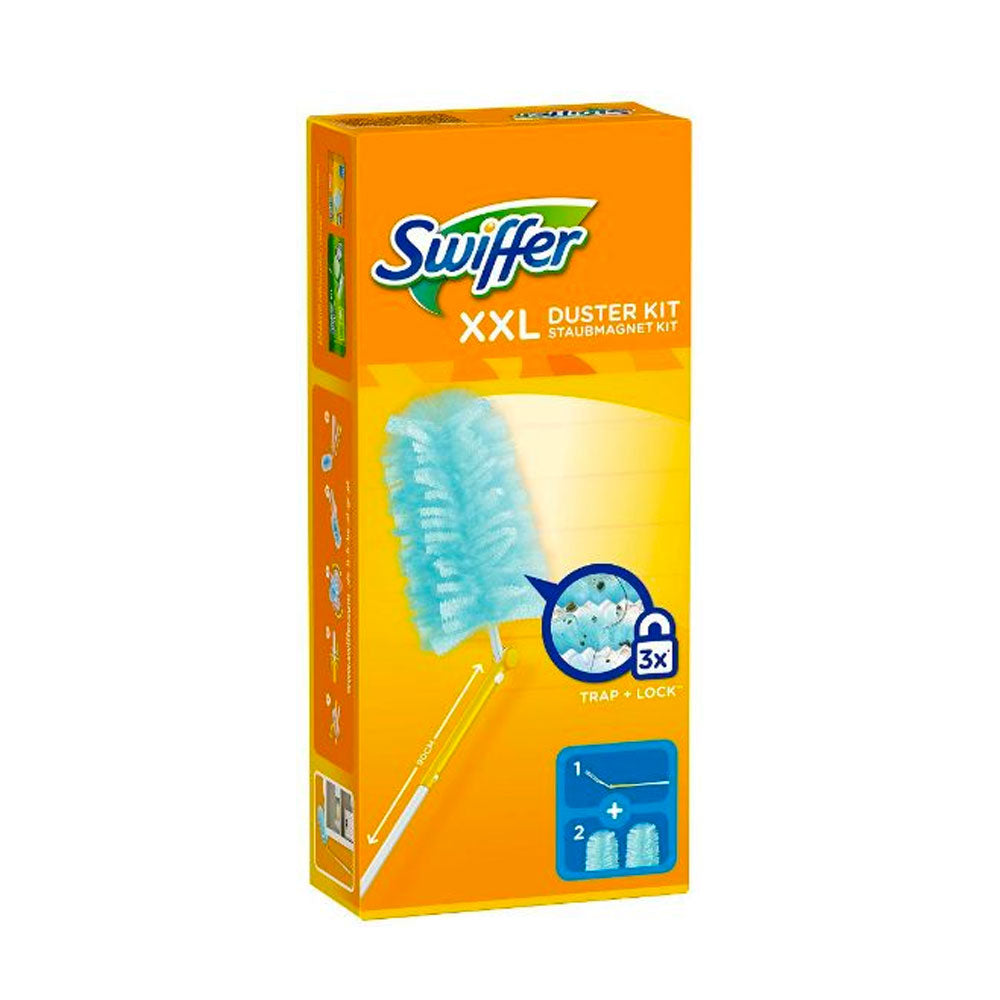 SWIFFER DUSTER XXL BASE + 2 PIUMINI - KIT PULIZIA - SPAZZOLA E RICAMBI