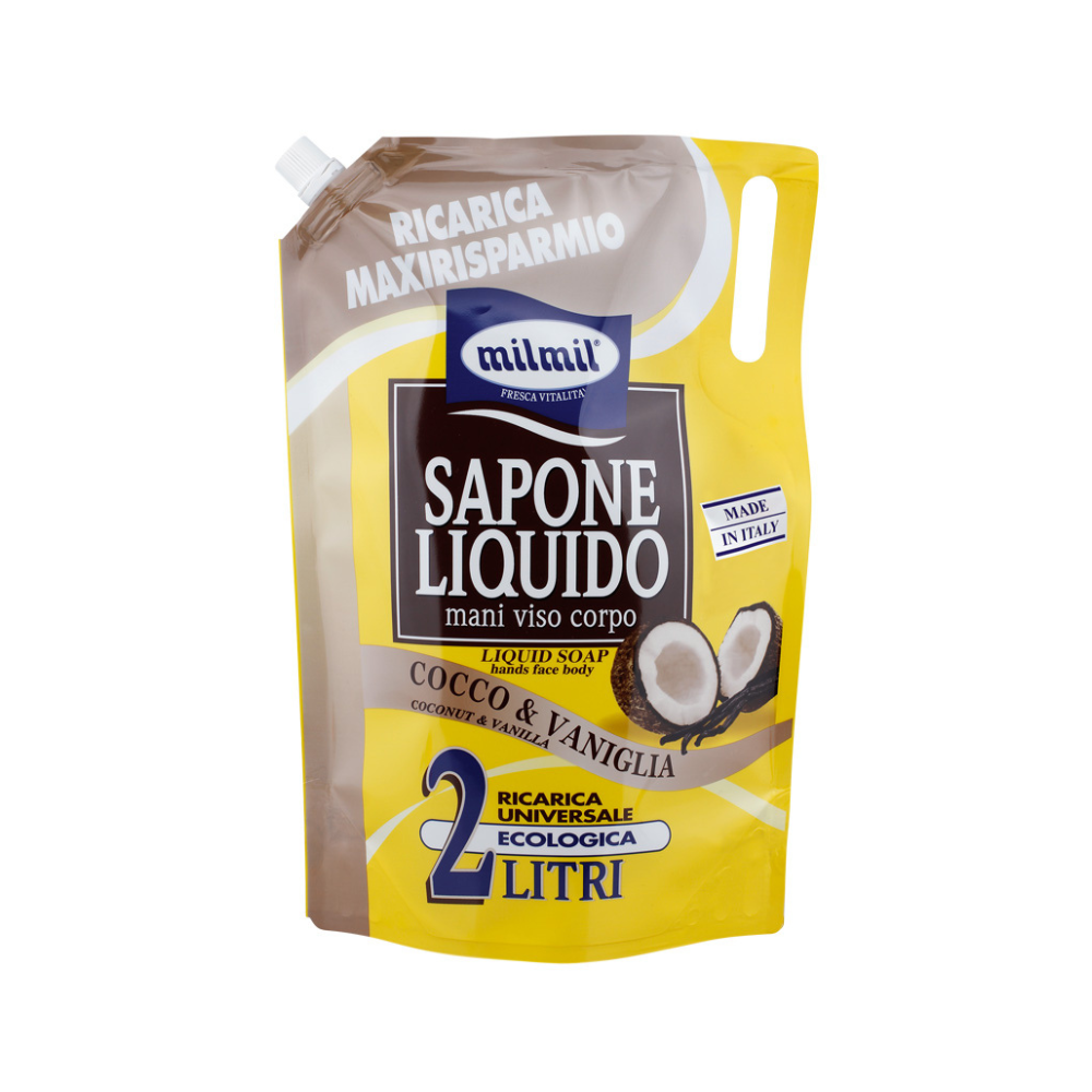 MIL MIL SAPONE RICARICA COCCO - 2000 ML - PROFUMAZIONE ESOTICA