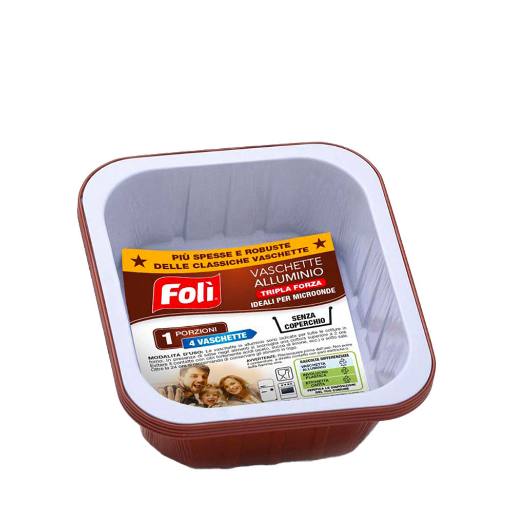 FOLì - LE TERRACOTTE TEGLIE IN ALLUMINIO 1 PORZIONE - 4PZ