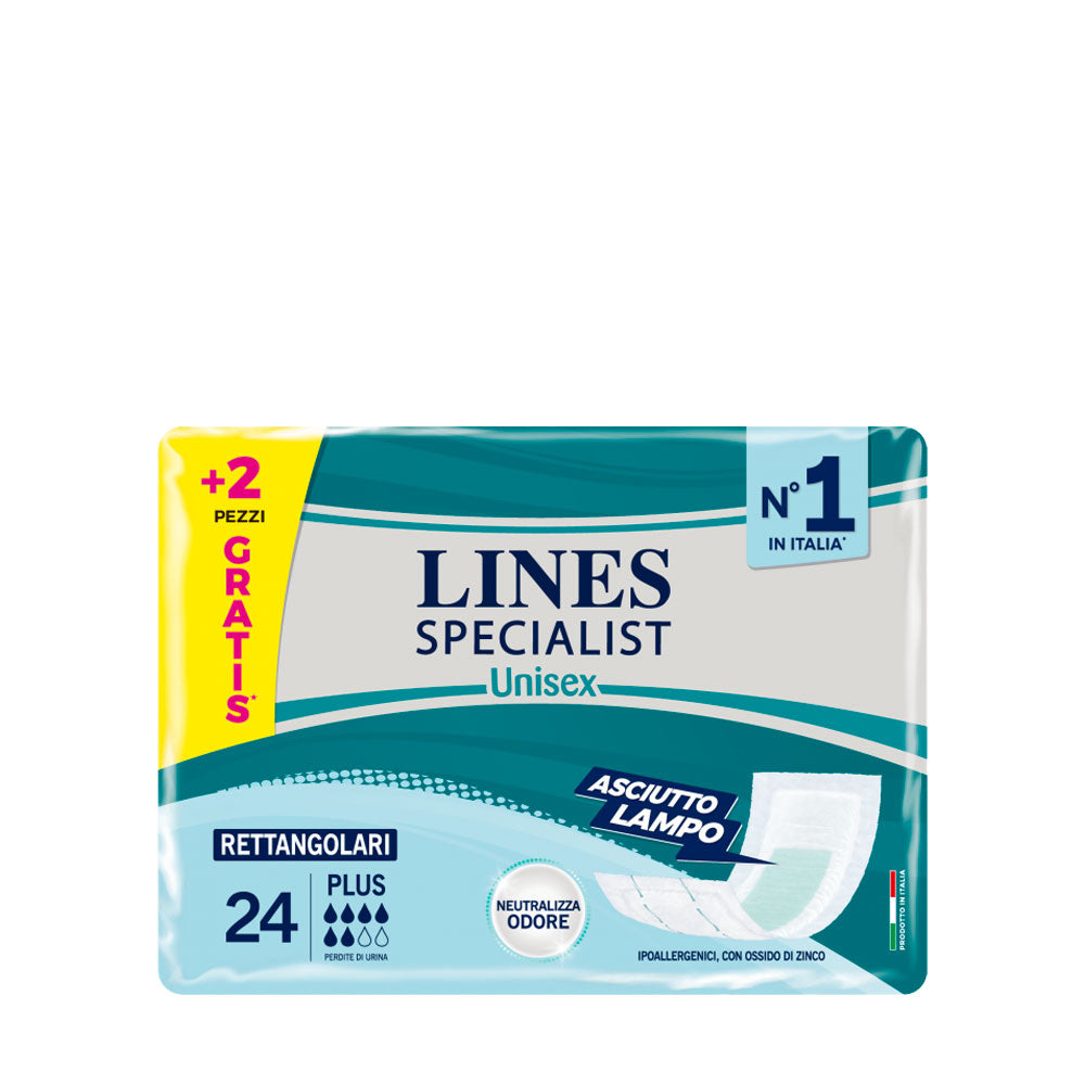 LINES - SPECIALIST UNISEX ASSORBENTI RETTANGOLARI PLUS - 24PZ