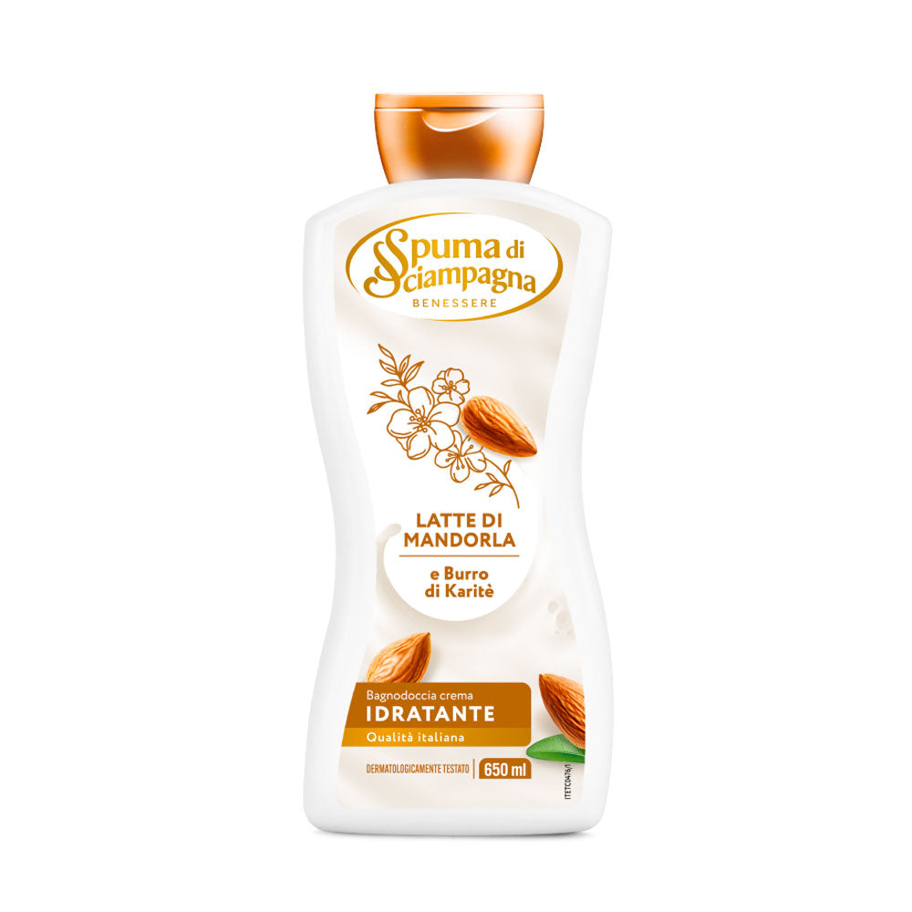 SPUMA DI SCIAMPAGNA - BAGNODOCCIA CREMA LATTE DI MANDORLA E BURRO DI KARITE' - 650 ML