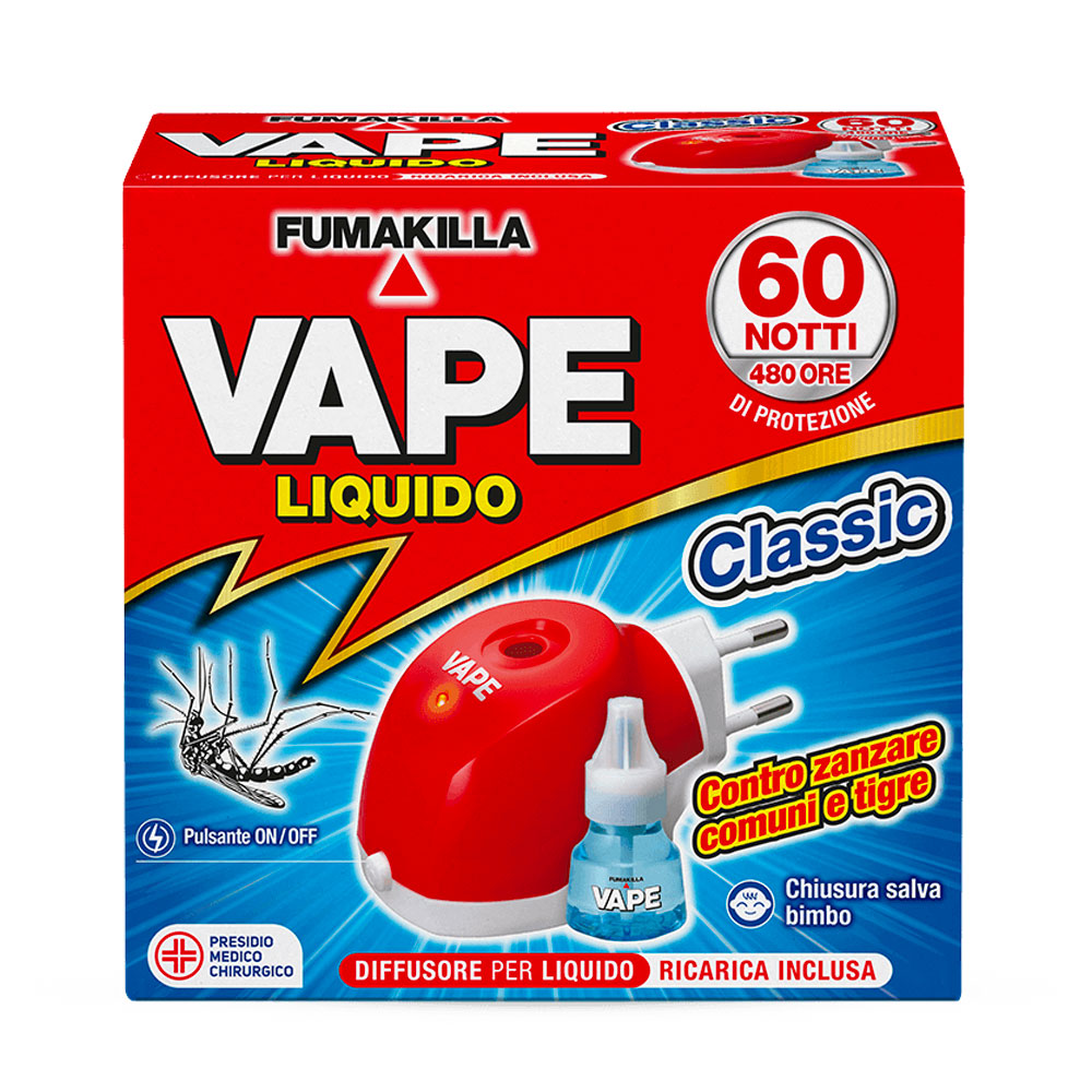 FUMAKILLA - VAPE - DIFFUSORE LIQUIDO CLASSIC + 1 RICARICA 60 NOTTI