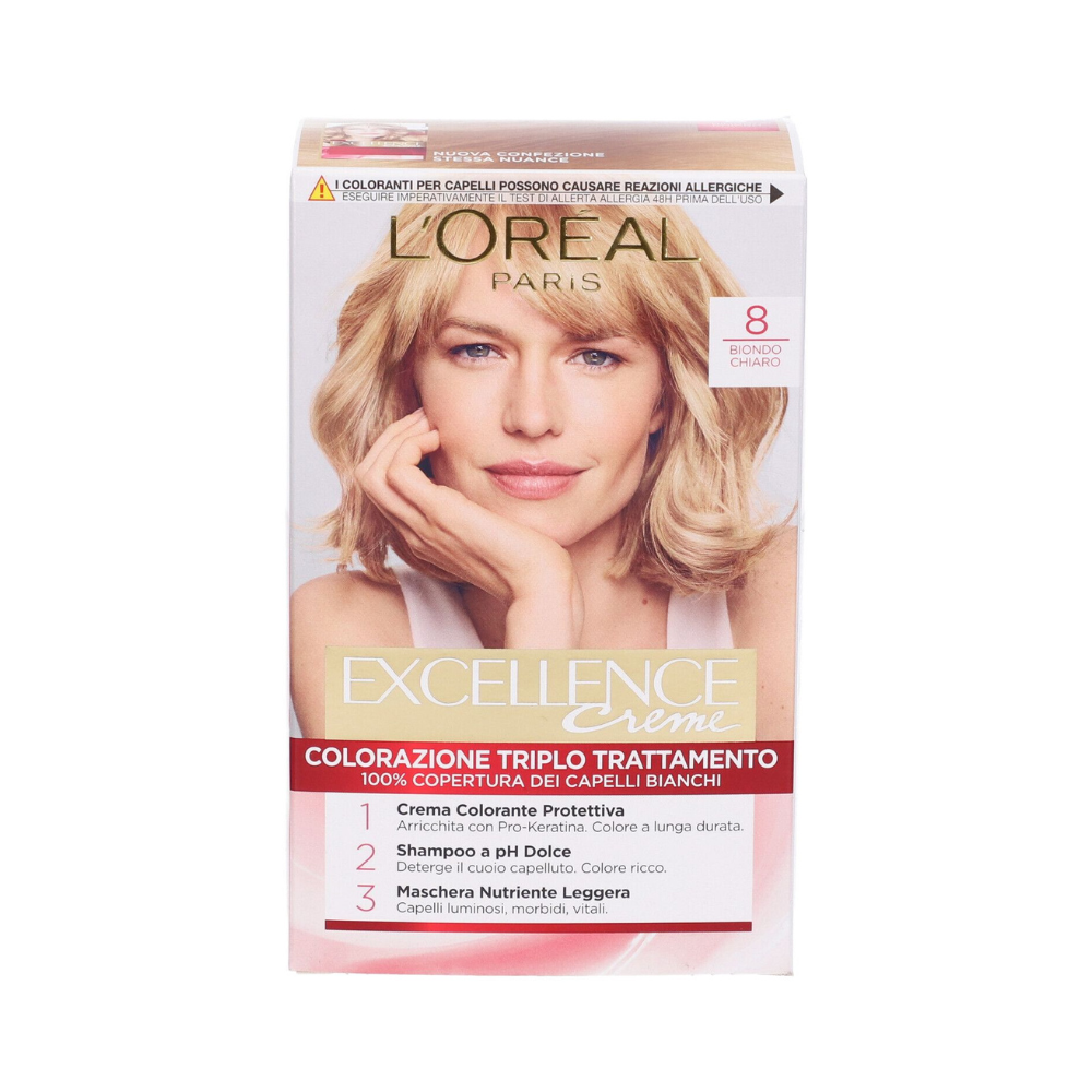 L'OREAL PARIS EXCELLENCE INTENSE TINTA PER CAPELLI - 8 BIONDO CHIARO