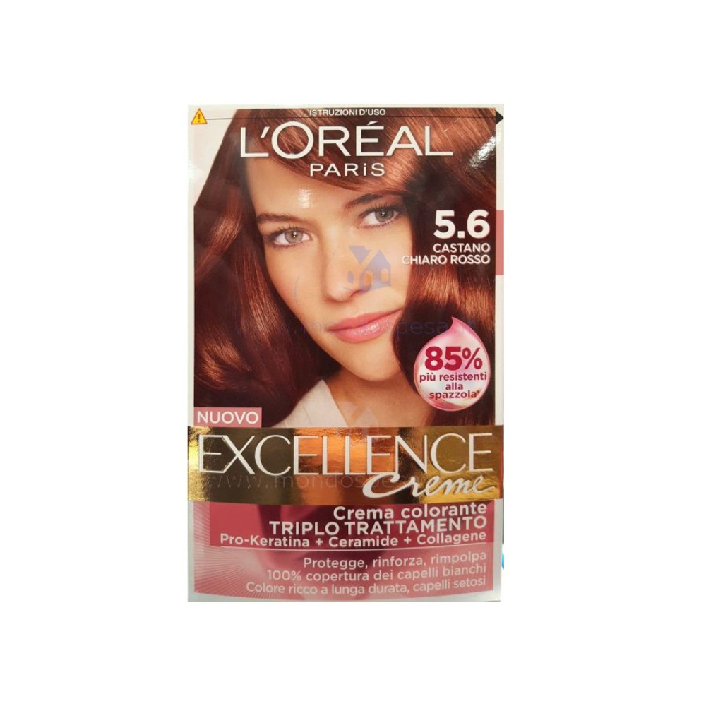 L'OREAL PARIS EXCELLENCE INTENSE TINTA PER CAPELLI - 5.6 CASTANO CHIARO ROSSO