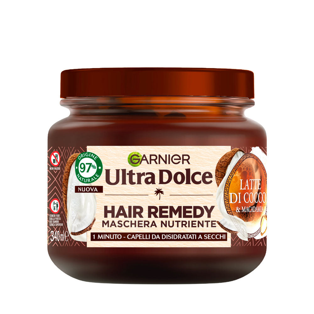 GARNIER - ULTRA DOLCE HAIR REMEDY MASCHERA NUTRIENTE LATTE DI COCCO E MACADAMIA - 340ML
