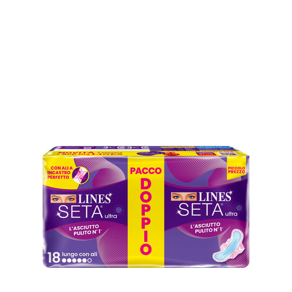 LINES - SETA ULTRA ASSORBENTI LUNGO CON ALI - 18PZ