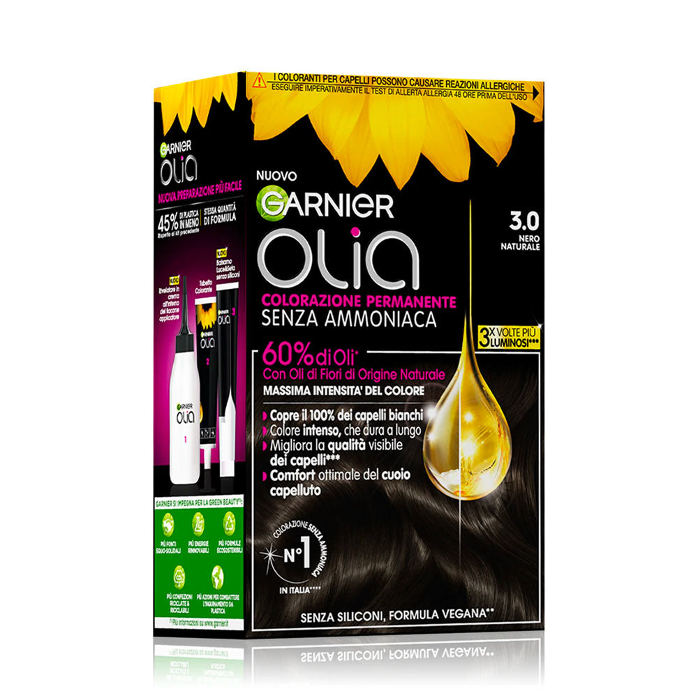 GARNIER - OLIA COLORAZIONE PERMANENTE TINTA CAPELLI - 3.0 NERO NATURALE