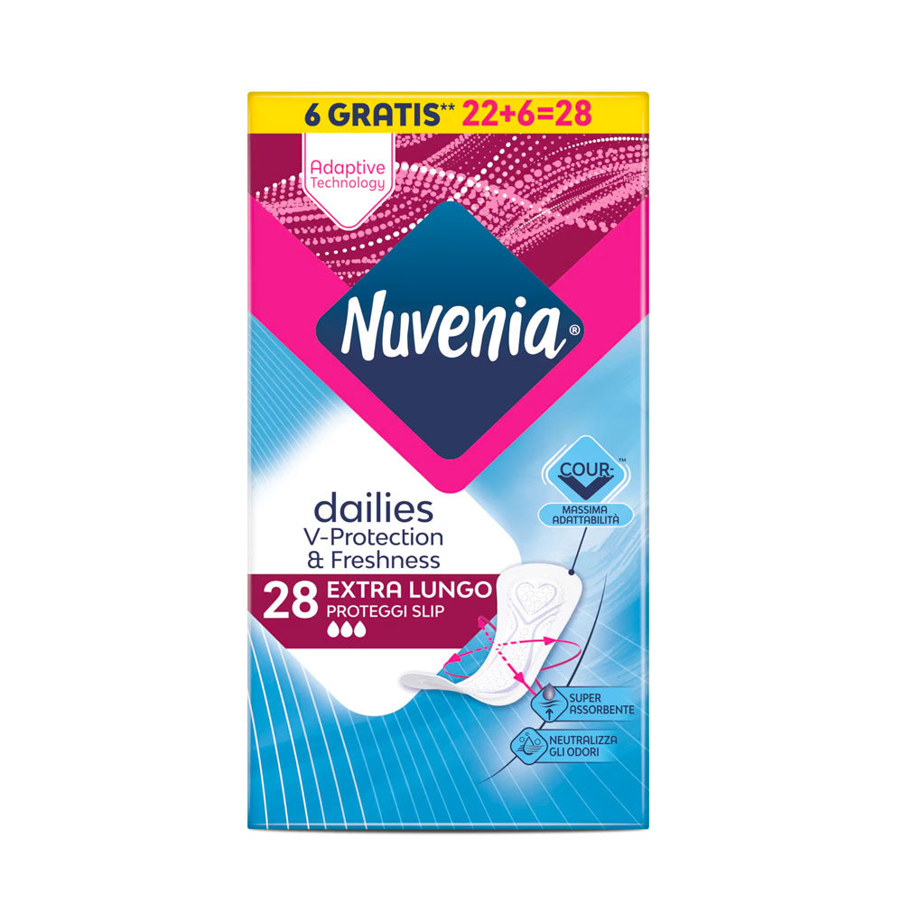 NUVENIA - DAILIES V-PROTECTION & FRESHNESS PROTEGGI-SLIP DONNA EXTRA-LUNGO - 28PZ
