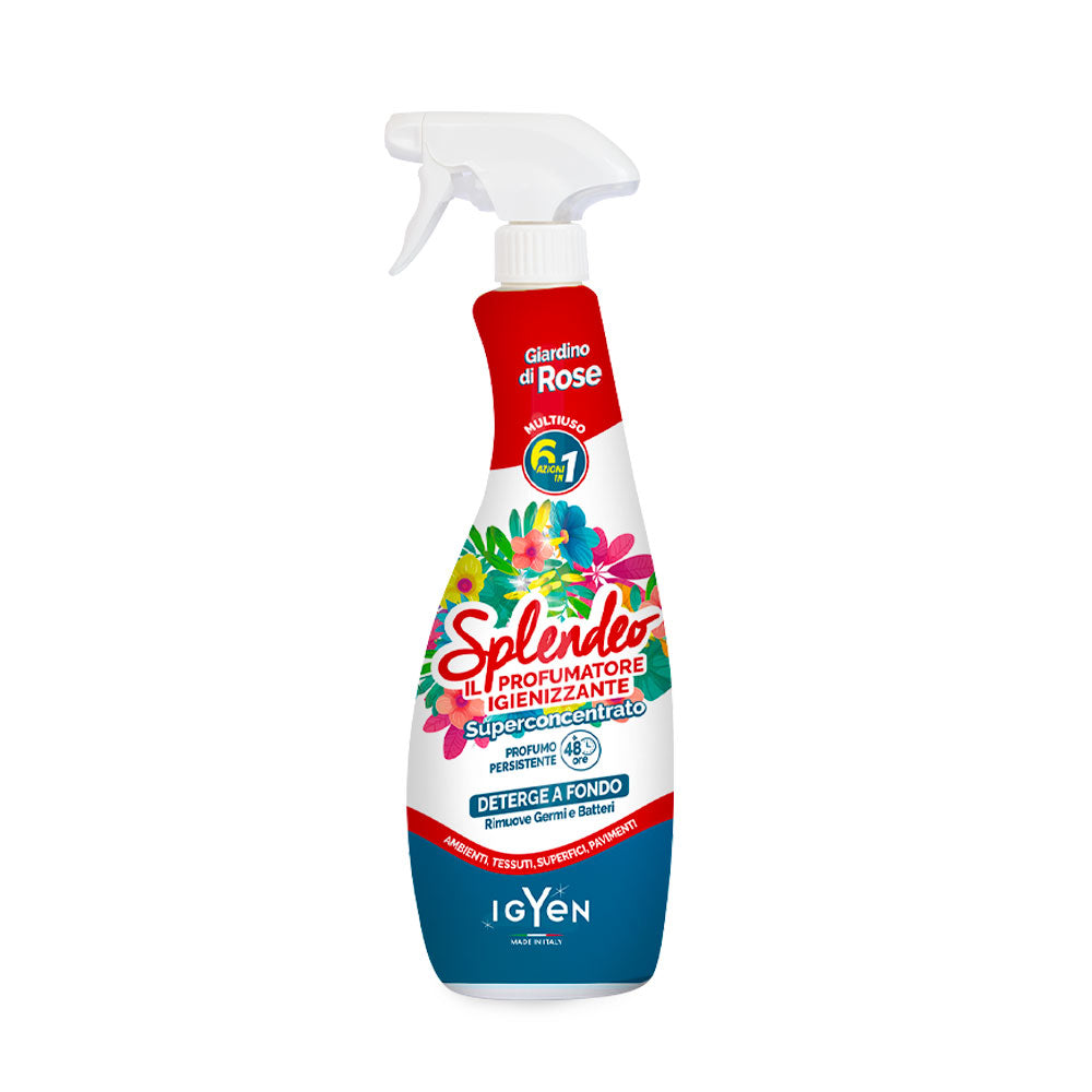 SPLENDEO - DETERGENTE SPRAY PROFUMATO IGIENIZZANTE GIARDINO DI ROSE - 750ML