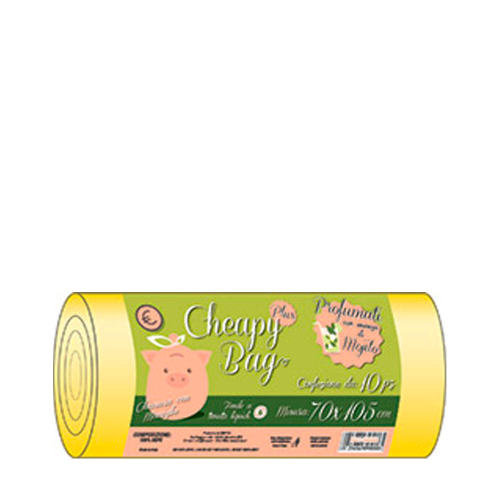 SMP - CHEAPY BAG PLUS SACCHETTI PROFUMATI CON MANICI 70x105 GIALLO - 10PZ