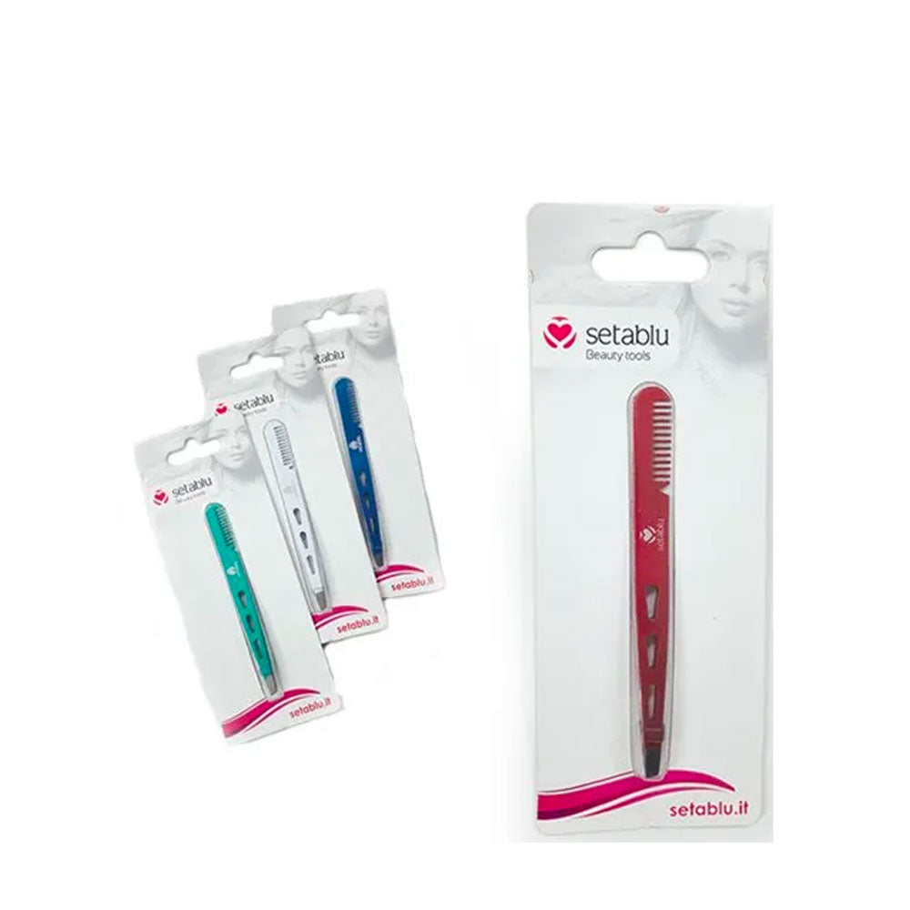 SETABLU - PINZETTA 2IN1 SOPRACCIGLIA E PETTININO COLORATI