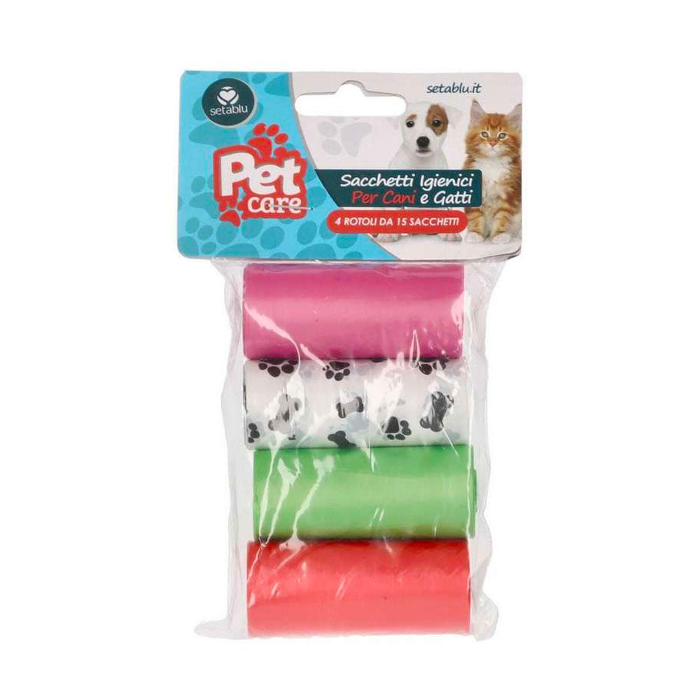SETABLU - SACCHETTI IGIENICI PER ANIMALI 4 ROTOLI