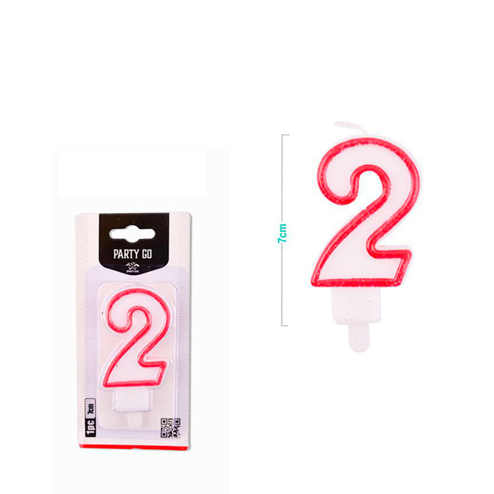 PARTY GO - CANDELINA COMPLEANNO NUMERO 2 ROSSA