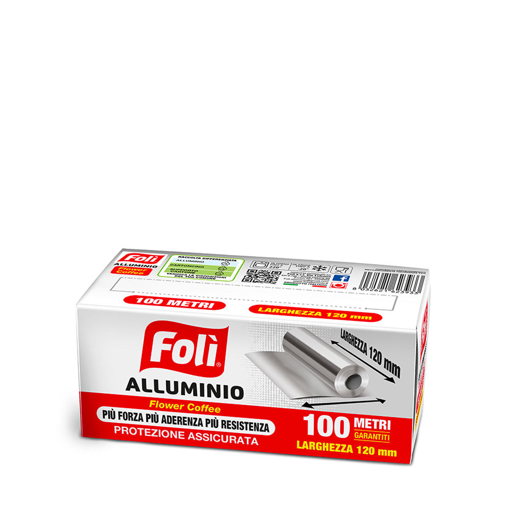 FOLì - ROTOLO IN ALLUMINIO FLOWER COFFEE  - 12cm x 100m