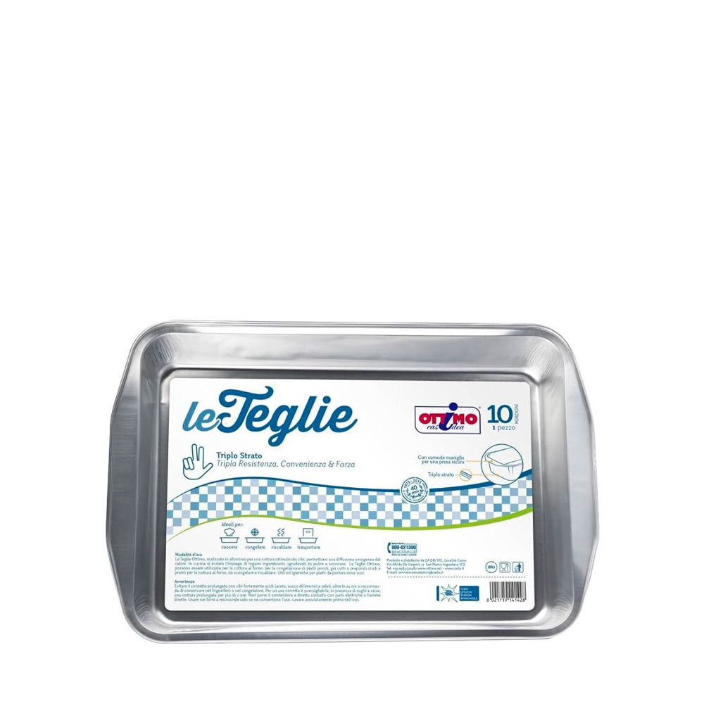 OTTIMO - LE TEGLIE ALLUMINIO CON MANIGLIE 10 PORZIONI - 1PZ