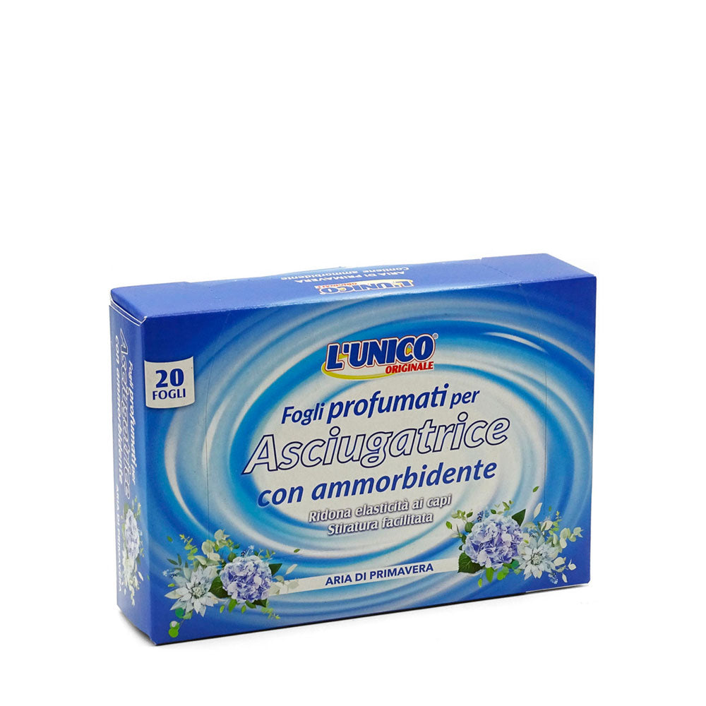 L'UNICO ORIGINALE - FOGLI PROFUMATI PER ASCIUGATRICE CON AMMORBIDENTE ARIA DI PRIMAVERA - 20PZ