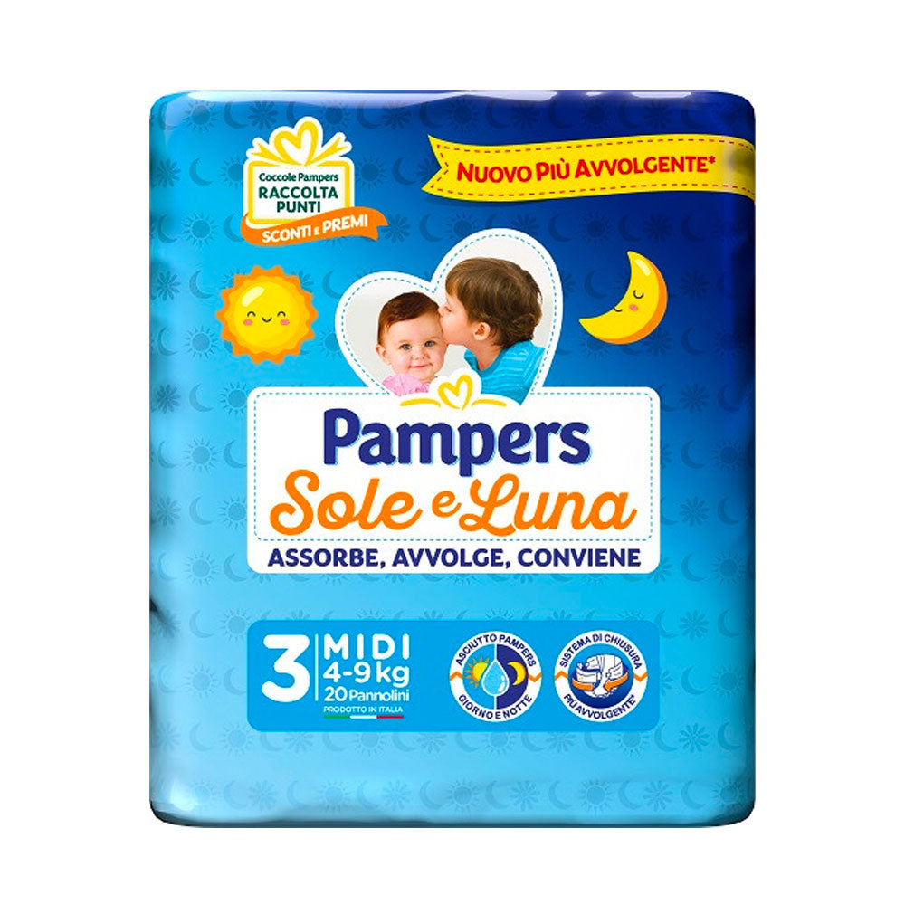 PAMPERS - SOLE E LUNA PANNOLINI TAGLIA 3 MIDI (4-9KG) 20pz