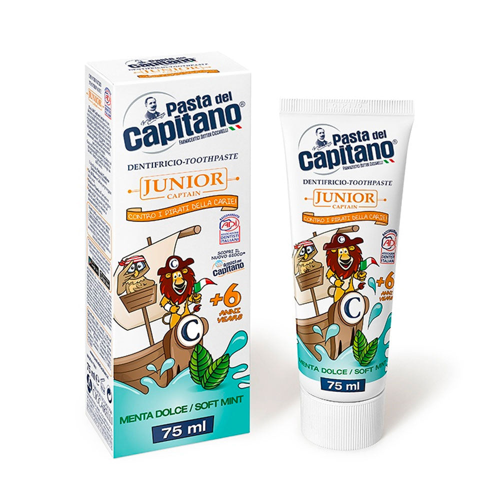 PASTA DEL CAPITANO - JUNIOR DENTIFRICIO BAMBINI +6 GUSTO MENTA DOLCE - 75ML