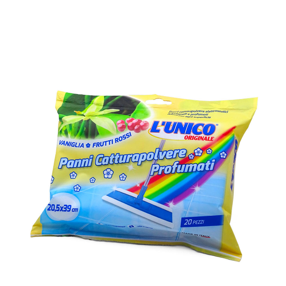 L'UNICO ORIGINALE - PANNI CATTURAPOLVERE PROFUMATI VANIGLIA & FRUTTI ROSSI - 20PZ
