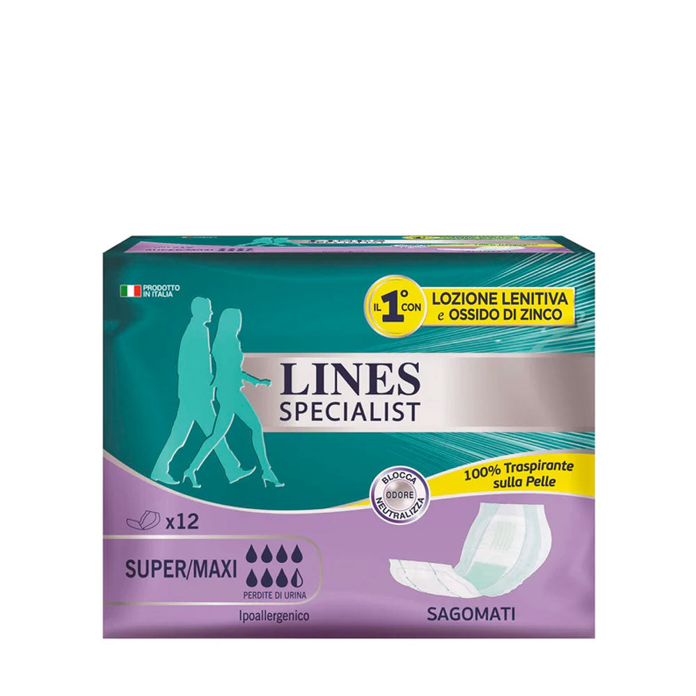 LINES - SPECIALIST ASSORBENTI SUPER/MAXI SAGOMATI - 12PZ