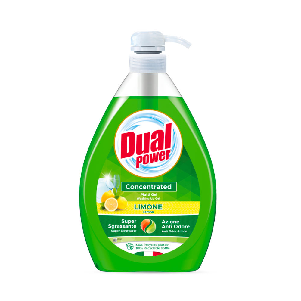 DUAL POWER PIATTI GEL DETERSIVO PIATTI DOSATORE LIMONE 1l