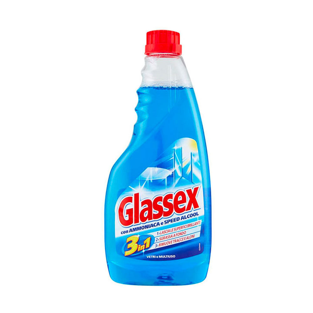 GLASSEX - RICARICA DETERGENTE VETRI CON AMMONIACA  – 500 ML
