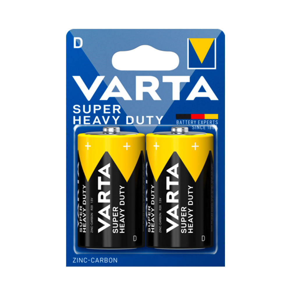 VARTA - SUPER HEAVY DUTY ZINC CARBON - BATTERIE TORCIA D - 2PZ