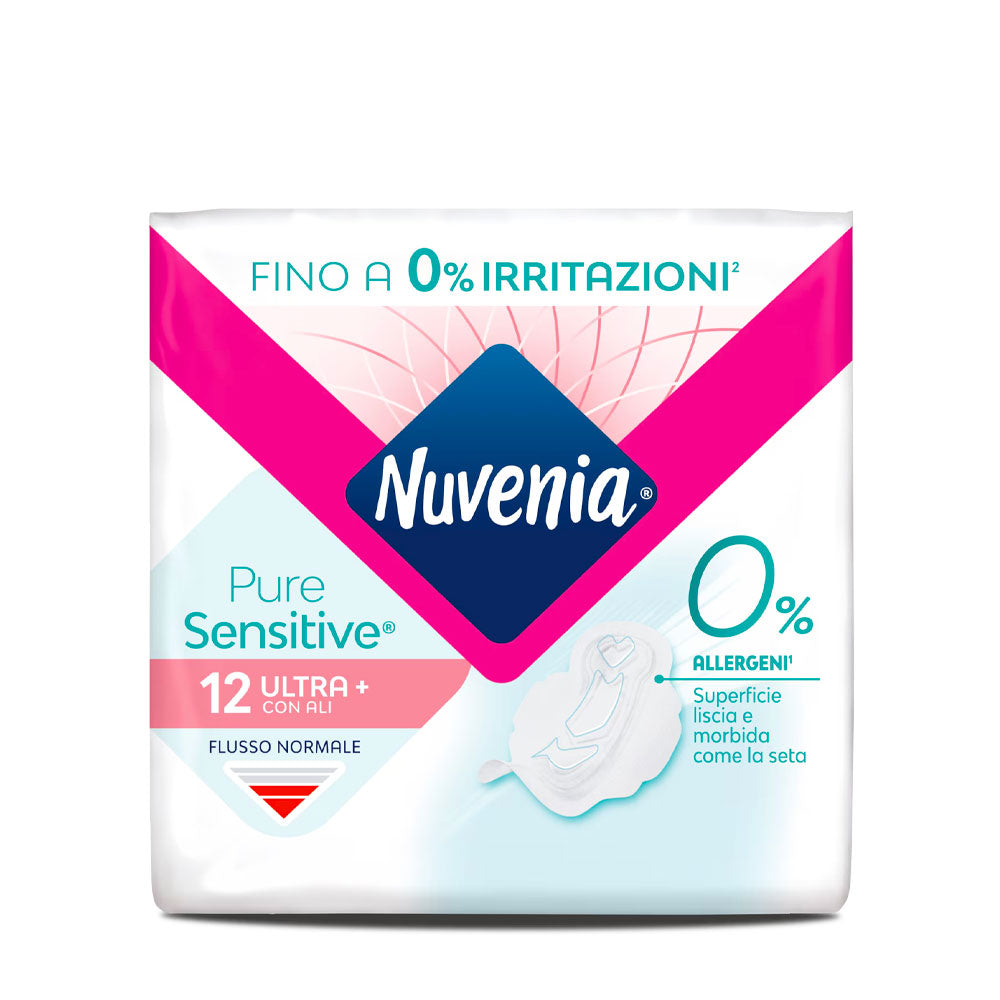 NUVENIA - PURE SENSITIVE ASSORBENTI DONNA SOTTILE ULTRA+ CON ALI - 12PZ