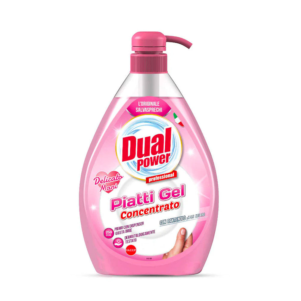 DUAL POWER - PIATTI GEL DETERSIVO PIATTI DOSATORE DELICATO MANI 1l