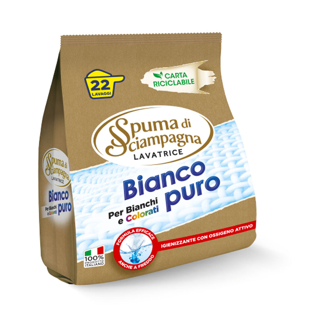 SPUMA DI SCIAMPAGNA - DETERSIVO LAVATRICE POLVERE BIANCO PURO - 22 MISURINI