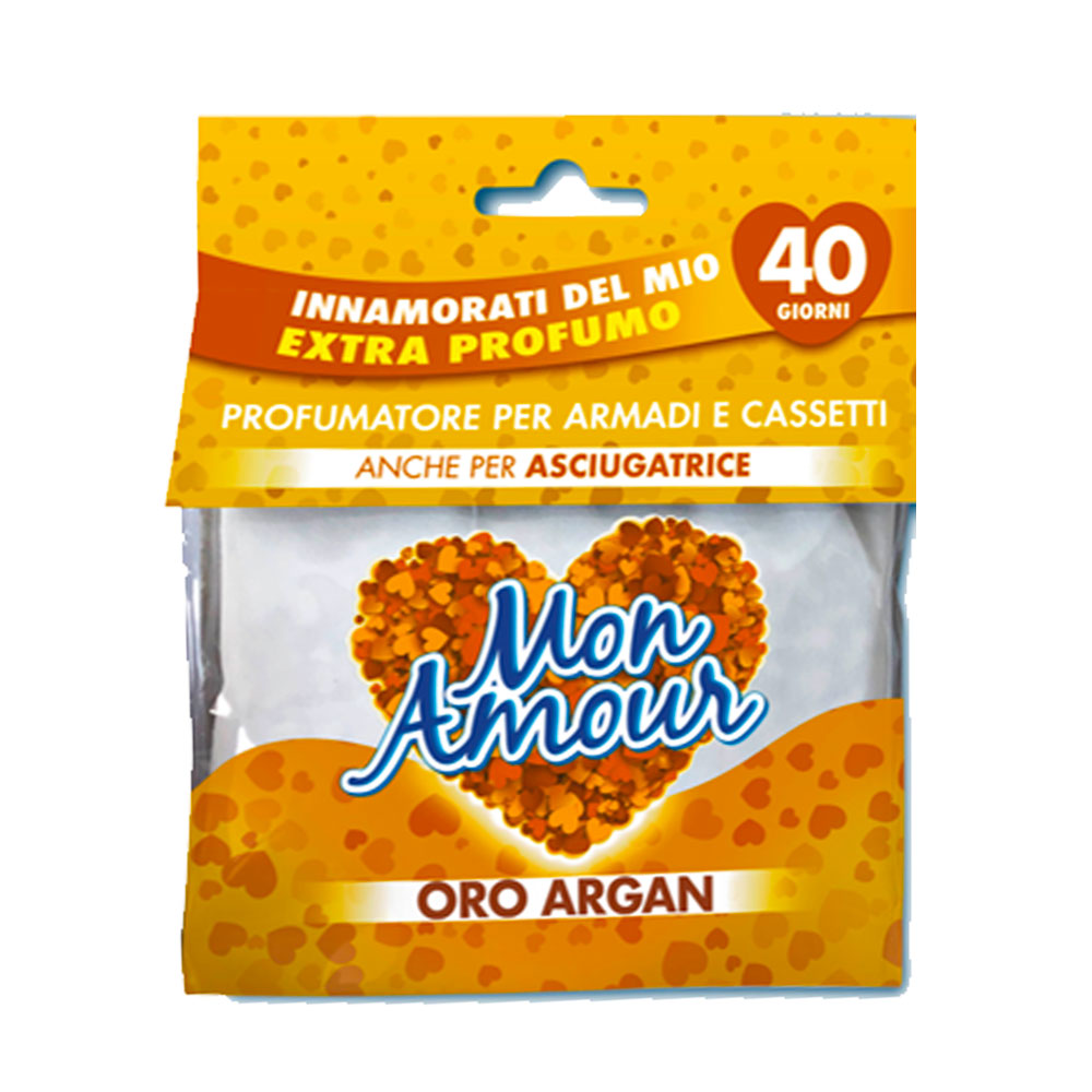 MON AMOUR - PROFUMATORE PER ARMADI CASSETTI ASCIUGATRICE ORO ARGAN