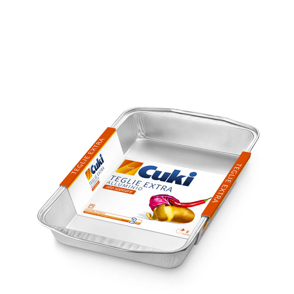 CUKI CUOCE TEGLIE ALIMENTARI EXTRA ALLUMINIO ALTO SPESSORE 8 PORZIONI 2pz